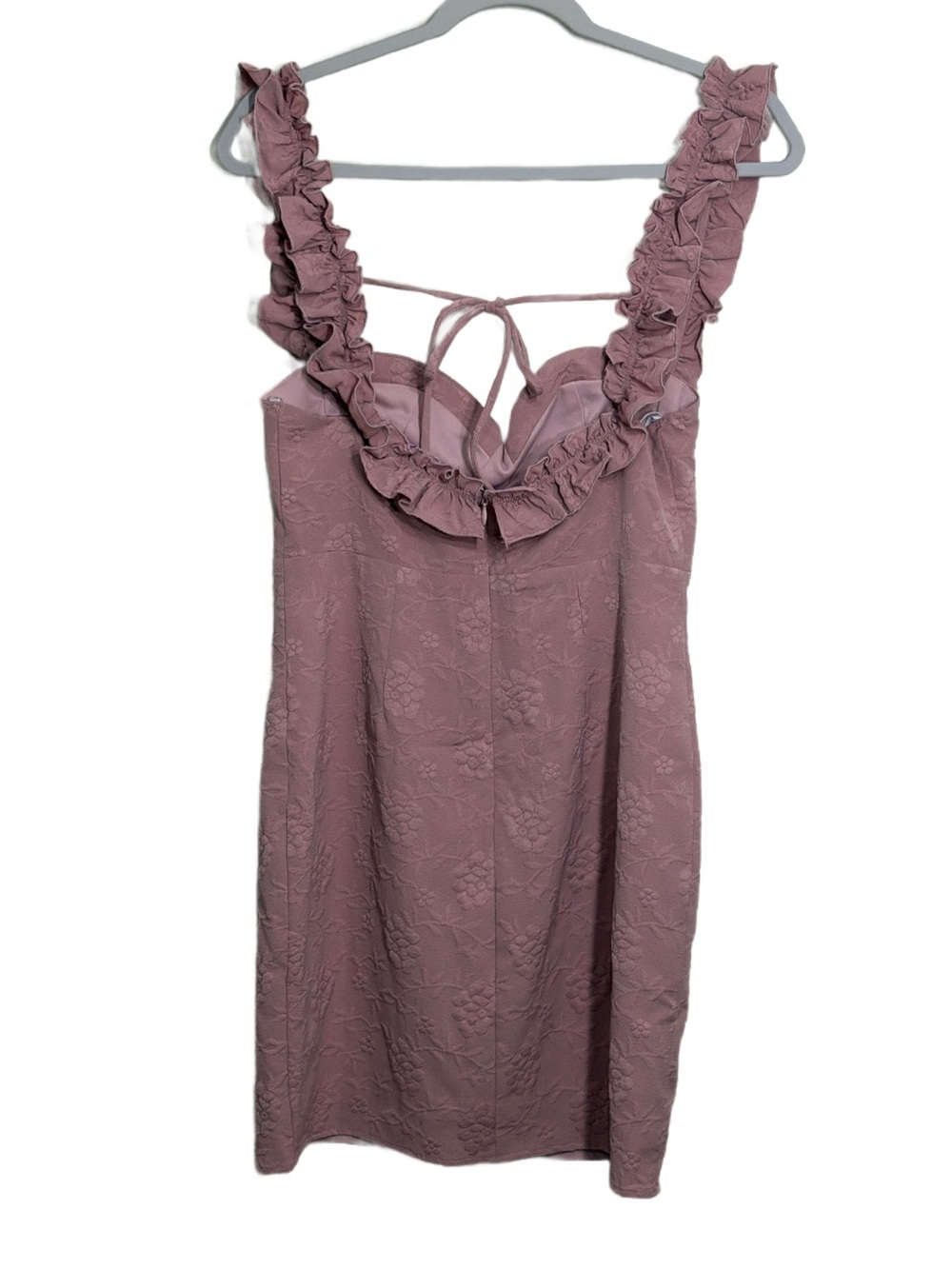 Lulu's Butterfly Kisses Mauve Pink Jacquard Mini Dress - Picture 12 of 15